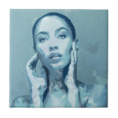 "Woman in Blue" Tegeltje (Voorkant)