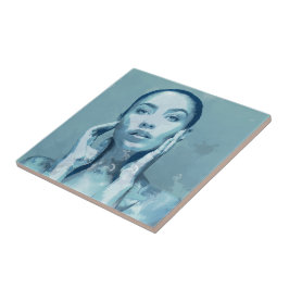 "Woman in Blue" Tegeltje
