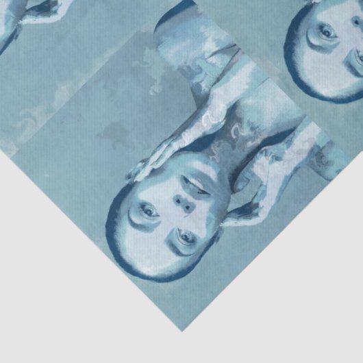 "Woman in Blue" Tissuepapier (Detail)