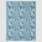 "Woman in Blue" Tissuepapier (Voorkant)