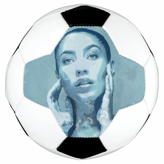 "Woman in Blue" Voetbal (Voorkant)