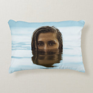 Woman in body of water in the morning accent kussen