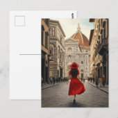 Woman in Florence Italy Travel Briefkaart (Voorkant / Achterkant)