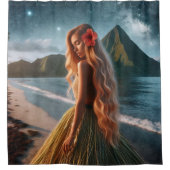 Woman in Grass Skirt Douchegordijn (Voorkant)