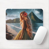 Woman in Grass Skirt Muismat (Met muis)