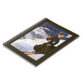 Woman in Green Skiing Poster Notitieboek (Linkerzijde)