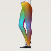 Woman in rainbow gradient leggings with a subtle (Links)