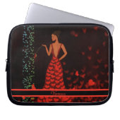 Woman in Red Dress Electronics Bag Laptop Sleeve (Voorkant)