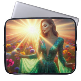 Woman in the Green Dress Laptop Electronics Bag Laptop Sleeve