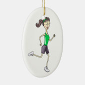 Woman Jogging Keramisch Ornament (Rechts)