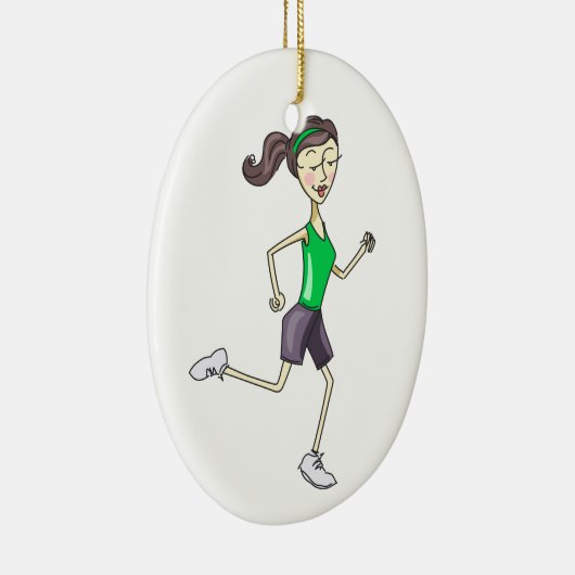 Woman Jogging Keramisch Ornament (Rechts)