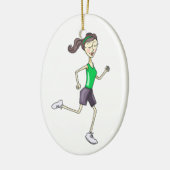 Woman Jogging Keramisch Ornament (Links)