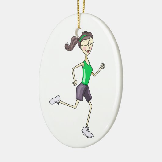 Woman Jogging Keramisch Ornament (Links)