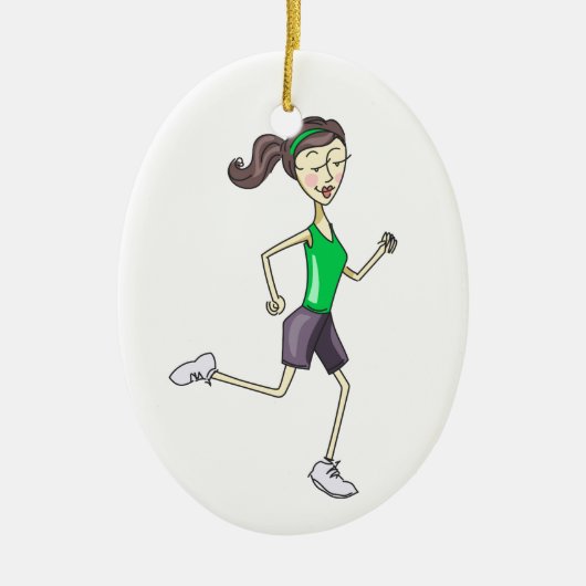 Woman Jogging Keramisch Ornament (Voorkant)