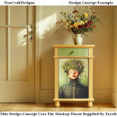 Woman, Lace Blindfold & Floral Crown EM8 Decoupage Tissuepapier