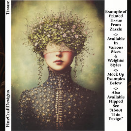 Woman, Lace Blindfold Floral Crown EM8F Decoupage Tissuepapier