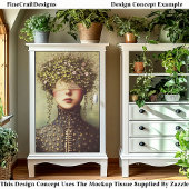 Woman, Lace Blindfold Floral Crown EM8F Decoupage Tissuepapier