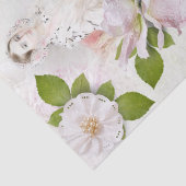  Woman Lace Pink Floral Tissuepapier (Detail)