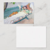 Woman Lying on a Bench, 1913 by Carl Larsson Notitiekaartje (Voorkant / Achterkant)