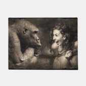 Woman Making Gorilla Laugh Deurmat (Voorkant)