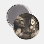 Woman Making Gorilla Laugh Magneet (Voorkant / Achterkant)