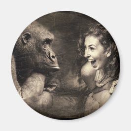 Woman Making Gorilla Laugh Magneet