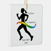 Woman Marathon Runner Ornament in Rainbow (Rechts)