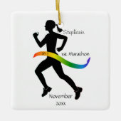 Woman Marathon Runner Ornament in Rainbow (Voorkant)