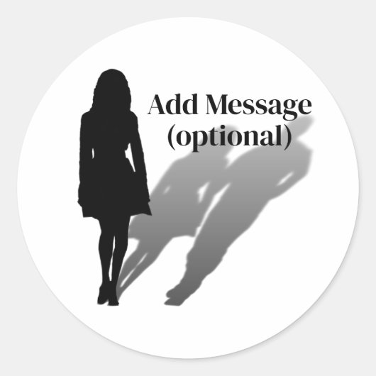 Woman Missing Man Silhouette Ronde Sticker (Voorkant)