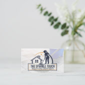Woman Mopping House Floor | Janitorial Services Visitekaartje (Staand voorkant)