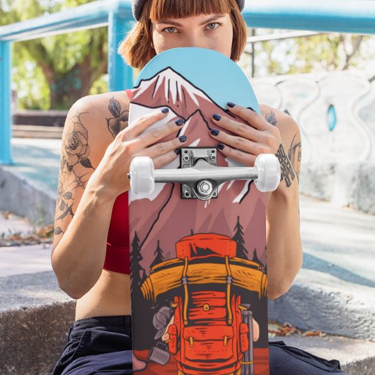 Woman Mountain Forest Trail Hiker Adventure Persoonlijk Skateboard