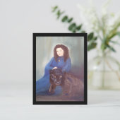 Woman n Black Panther Postcard Briefkaart (Staand voorkant)