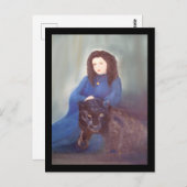 Woman n Black Panther Postcard Briefkaart (Voorkant / Achterkant)