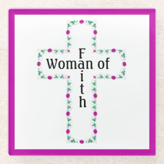 Woman of faith glazen onderzetter