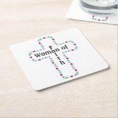Woman of faith kartonnen onderzetters (Schuin)