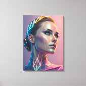 Woman of the Future Futuristic Geometric Canvas Afdruk (Voorkant)