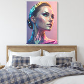 Woman of the Future Futuristic Geometric  Canvas Afdruk (Insitu (Slaapkamer))