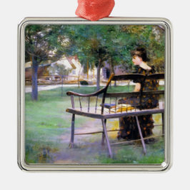 Woman on a Bench (door Edwin Austin Abbey) Metalen Ornament