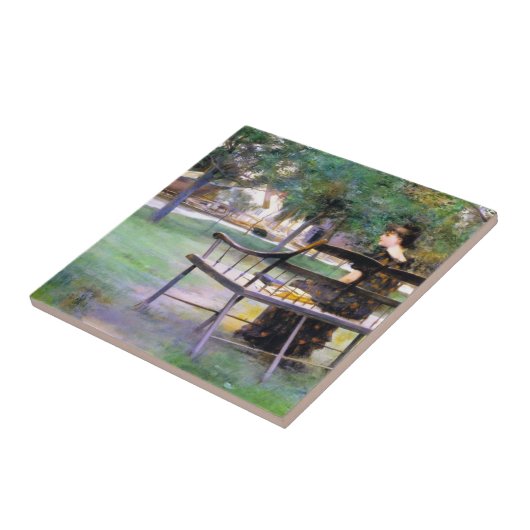 Woman on a Bench (door Edwin Austin Abbey) Tegeltje (Zijkant)