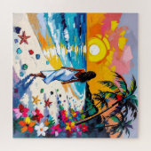 Woman on Beach Tropical Scene Legpuzzel (Horizontaal)