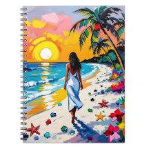 Woman on Beach Tropical Scene
