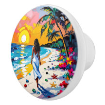 Woman on Beach Tropical Scene Personalized