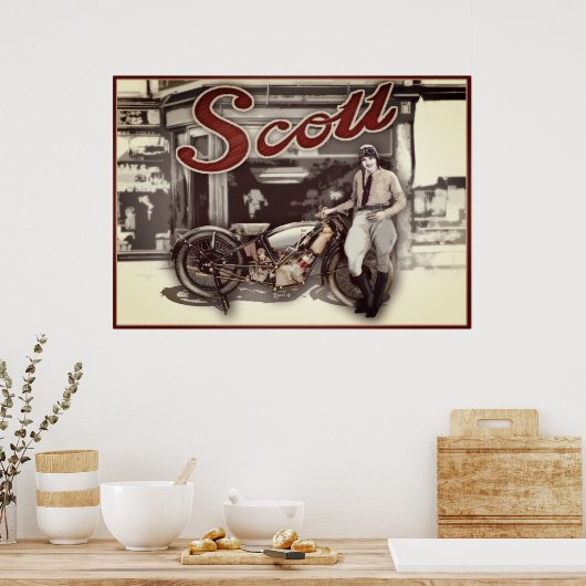 woman on motorfiets poster (Keuken)