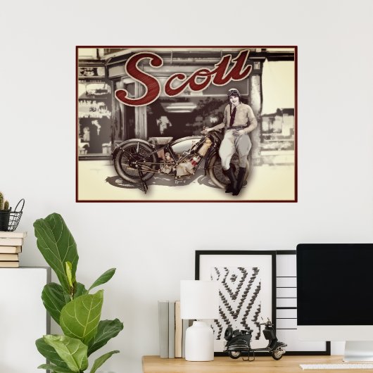 woman on motorfiets poster (Thuiskantoor)