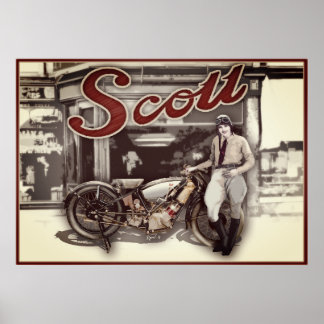 woman on motorfiets poster