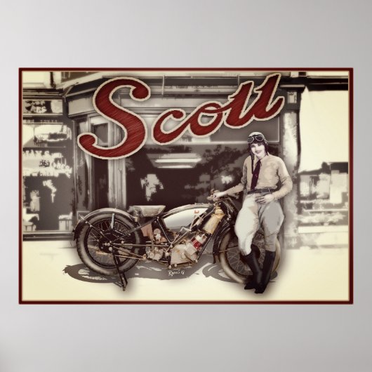 woman on motorfiets poster (Voorkant)