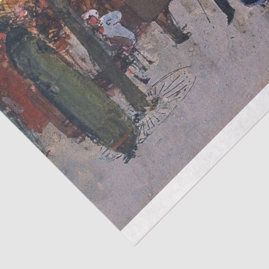  Woman Paris Street Scene Tissue Paper Tissuepapier (Detail)