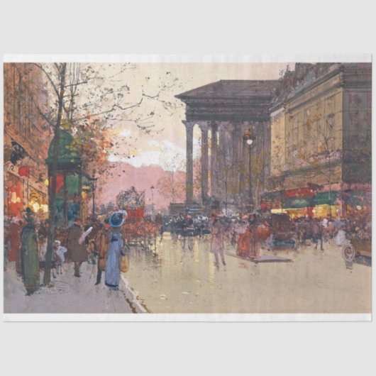  Woman Paris Street Scene Tissue Paper Tissuepapier (Voorkant)