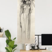 Woman Pencil Drager Alphonse Mucha Art Nouveau Poster (Thuiskantoor)