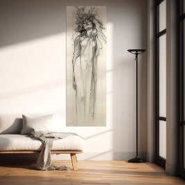 Woman Pencil Drager Alphonse Mucha Art Nouveau Poster